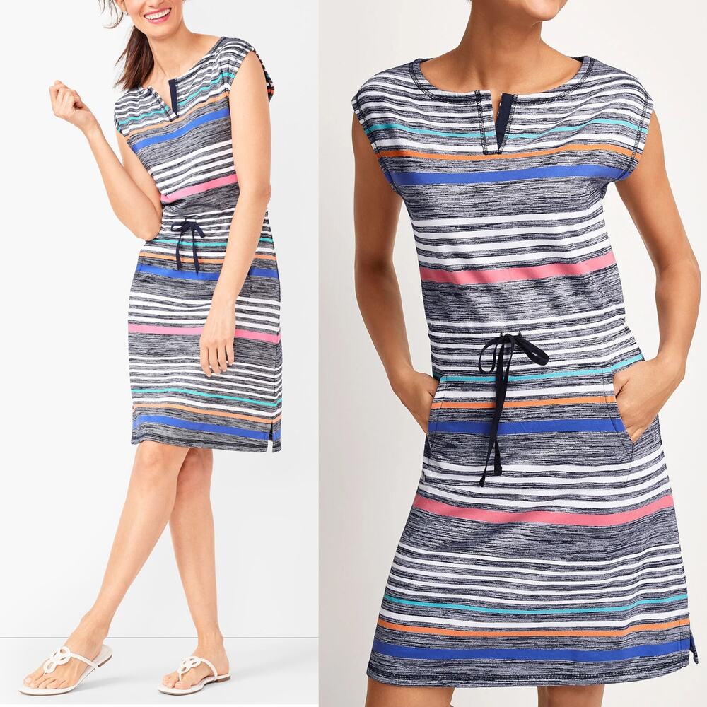 Talbots Stripes Shift Dress Cap Sleeve Knee Length Multicolor Womens Size 3Xp